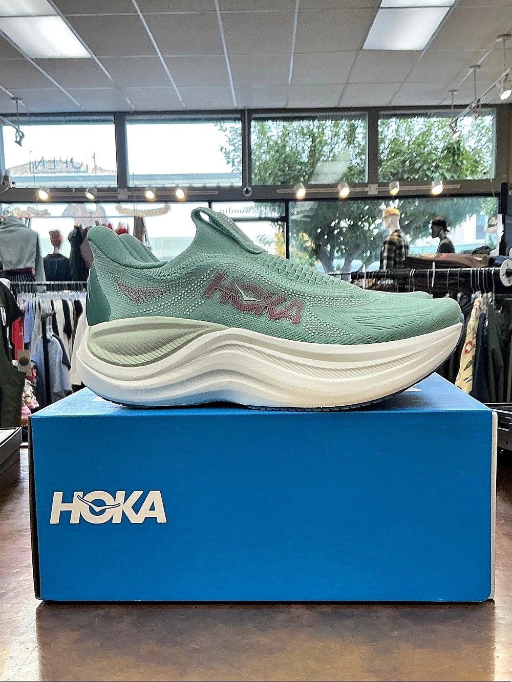 HOKA W Skyward Laceless Jadeite / Seaglass 6.5B